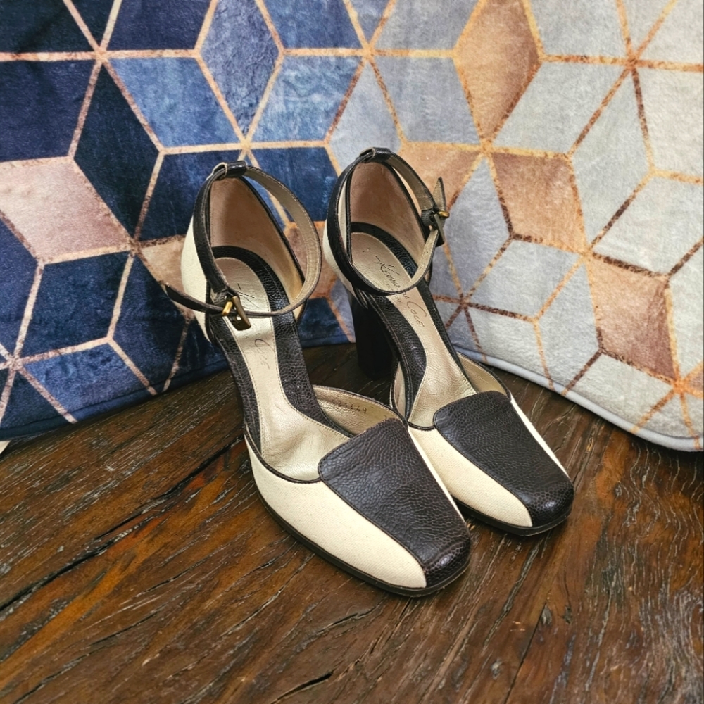 Vintage Kenneth Cole City Linen Heels size 7.5
